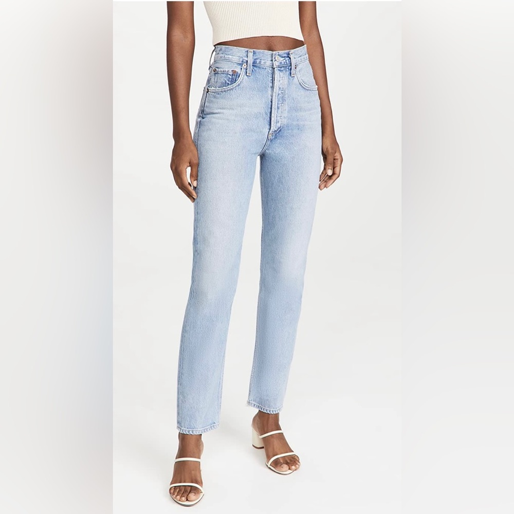 90's Pinch Waist High Rise Straight Jeans